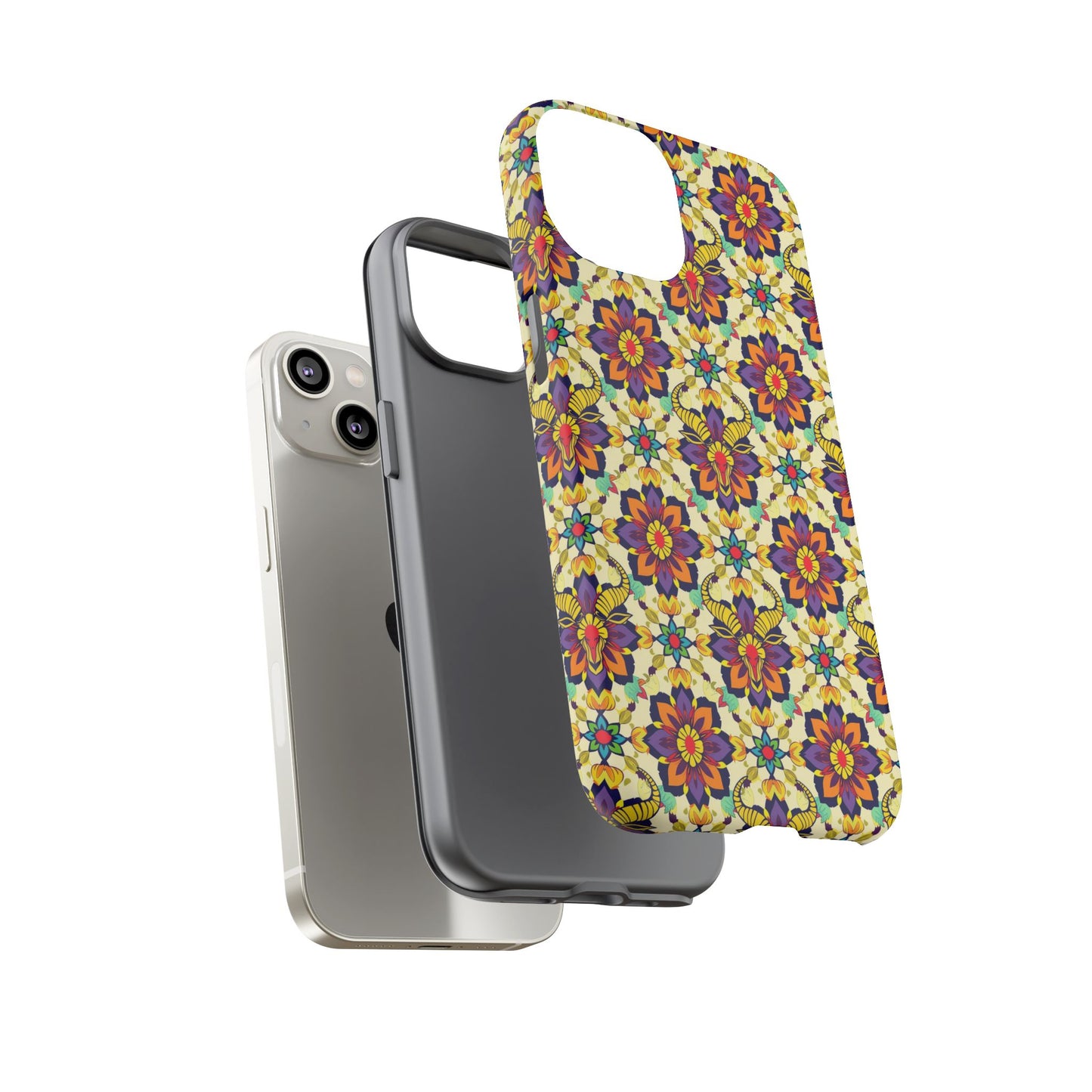 Tough Cases, Taurus, Zodiac v1, Flower Pattern