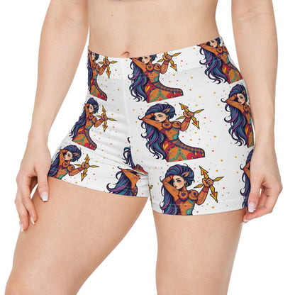 Women's Shorts, (AOP), Sagittarius, Zodiac, Sexy Pattern