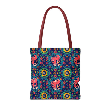 Tote Bag, (AOP), Capricorn, Zodiac v4, Flower Pattern