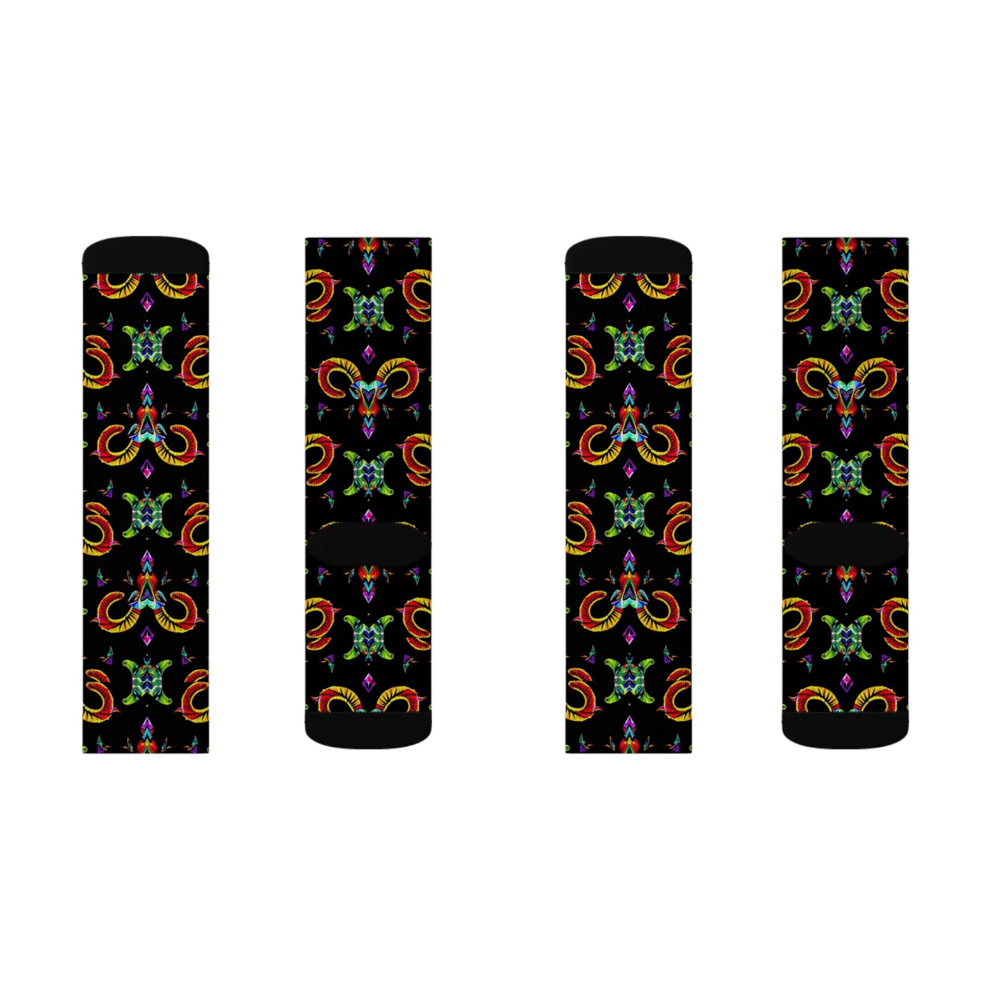 Sublimation Socks, Aries, Zodiac v2, Jewel Pattern