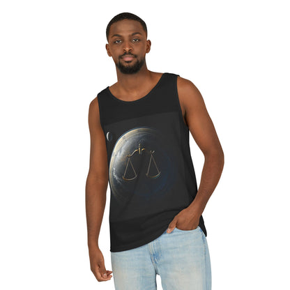 Unisex Garment-Dyed, Tank Top, Libra Design, Space Scale v1, 100% US cotton