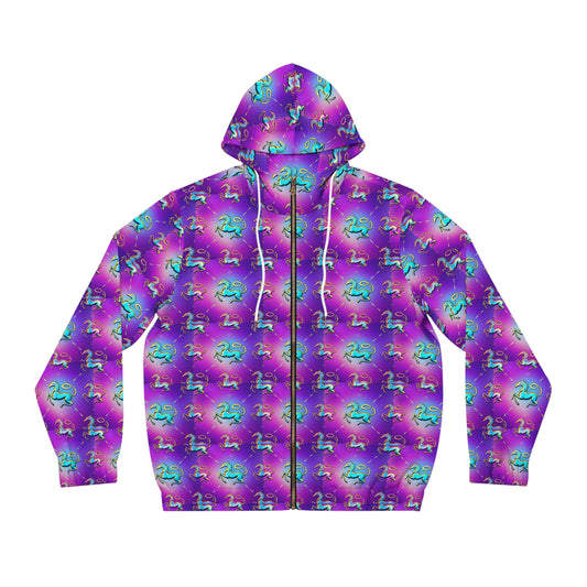 Full-Zip Hoodie (AOP), Aquarius, Zodiac, Pattern