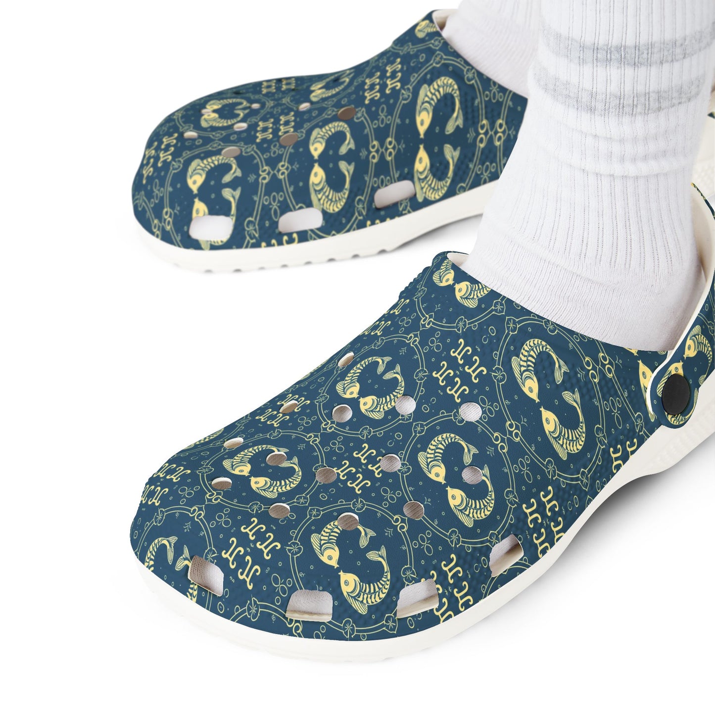 EVA Foam Rubber Shoes, (AOP), Pisces, Zodiac v4, Pattern