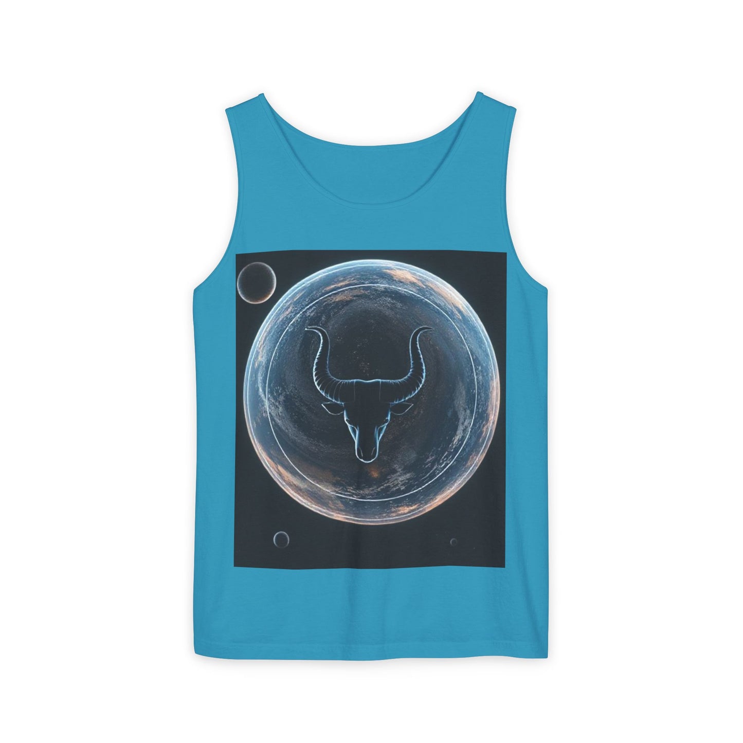 Unisex Garment-Dyed, Tank Top, Taurus Design, Planet Animal v1, 100% US cotton