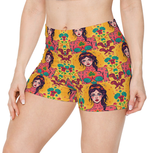 Women's Shorts, (AOP), Virgo, Zodiac v4, Sexy Pattern