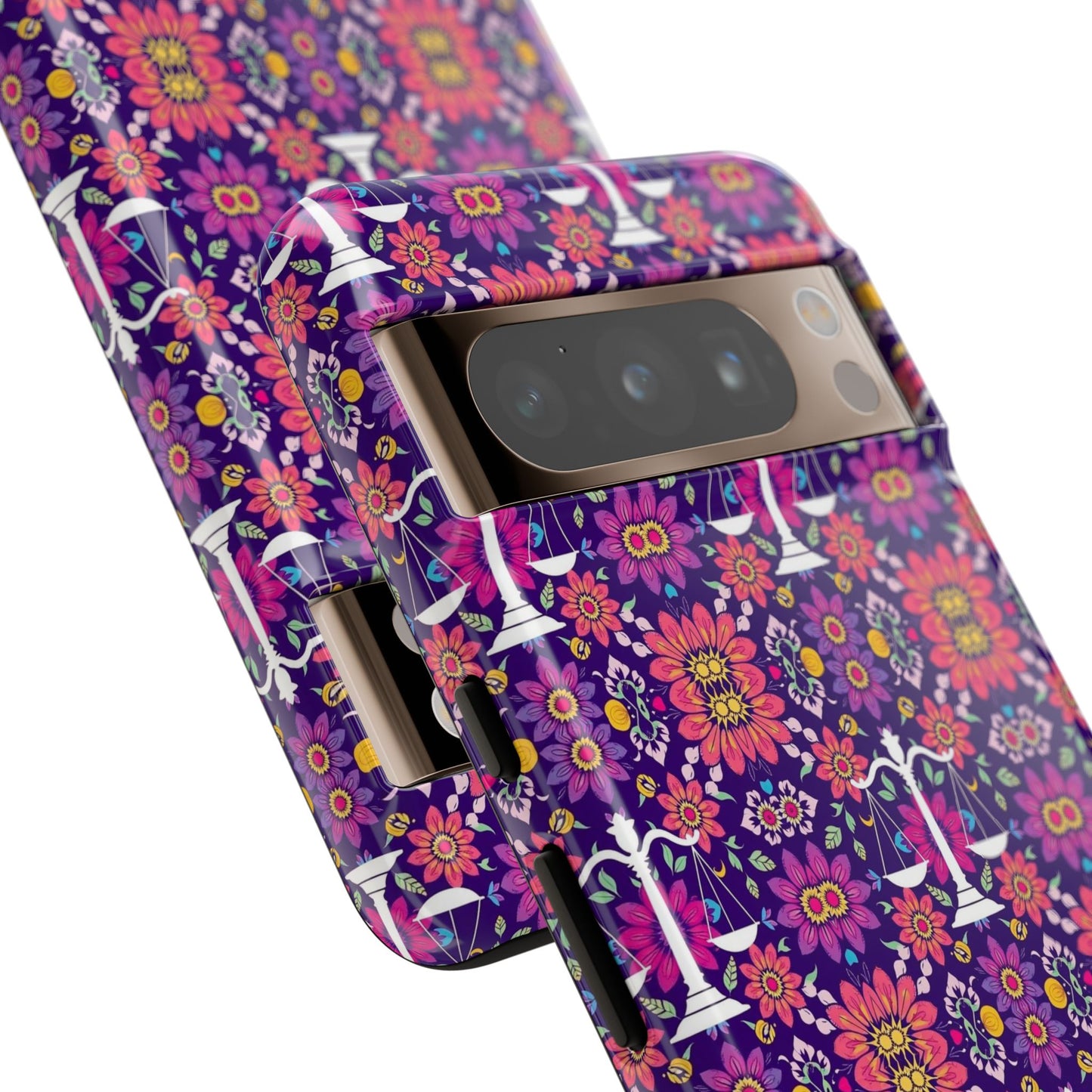 Tough Cases, Libra, Zodiac v4, Flower Pattern