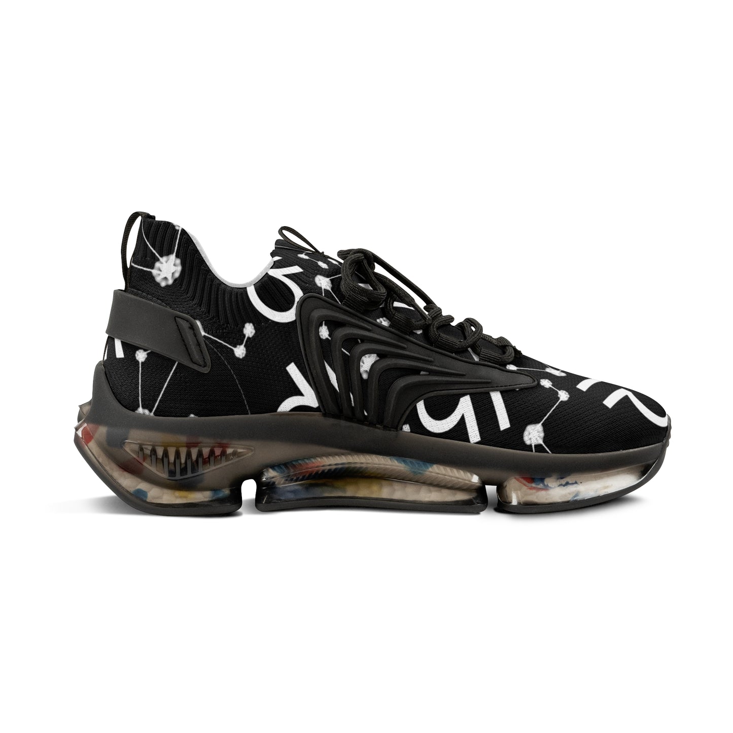 Men's Mesh Sneakers, Libra Zodiac Sign, AOP, Black