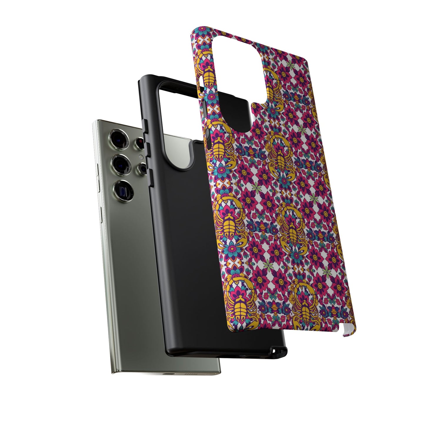 Tough Cases, Scorpio, Zodiac v2, Flower Pattern