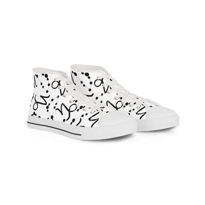Men's High Top Sneakers, Breathable polyester canvas, Capricorn Zodiac Design