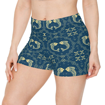Women's Shorts, AOP, Pisces, Zodiac, Pattern