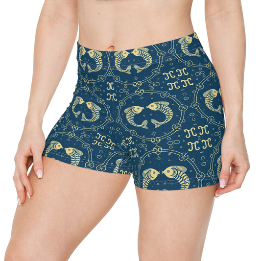 Women's Shorts, AOP, Pisces, Zodiac, Pattern
