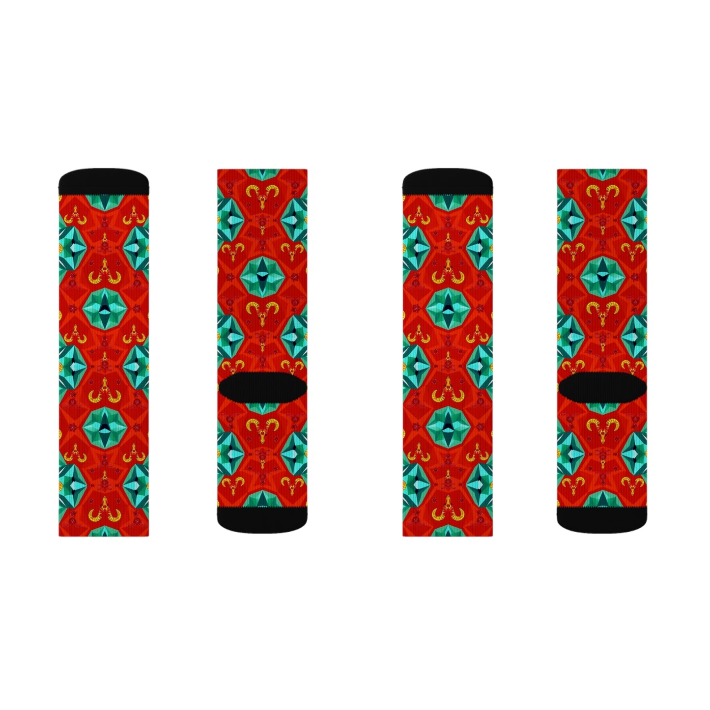 Sublimation Socks, Aries, Zodiac v1, Jewel Pattern