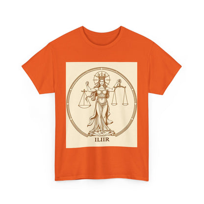 Unisex Heavy Cotton T-Shirt, Libra Goddess v1, Zodiac Design