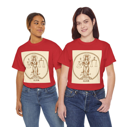 Unisex Heavy Cotton T-Shirt, Libra Goddess v1, Zodiac Design