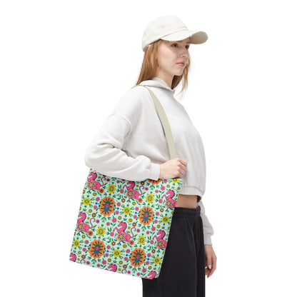 Tote Bag (AOP), Aquarius, Zodiac, Flower Pattern