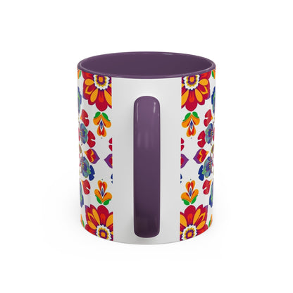 Accent Coffee Mug, Libra, Zodiac v1, Flower Pattern, (11, 15oz)