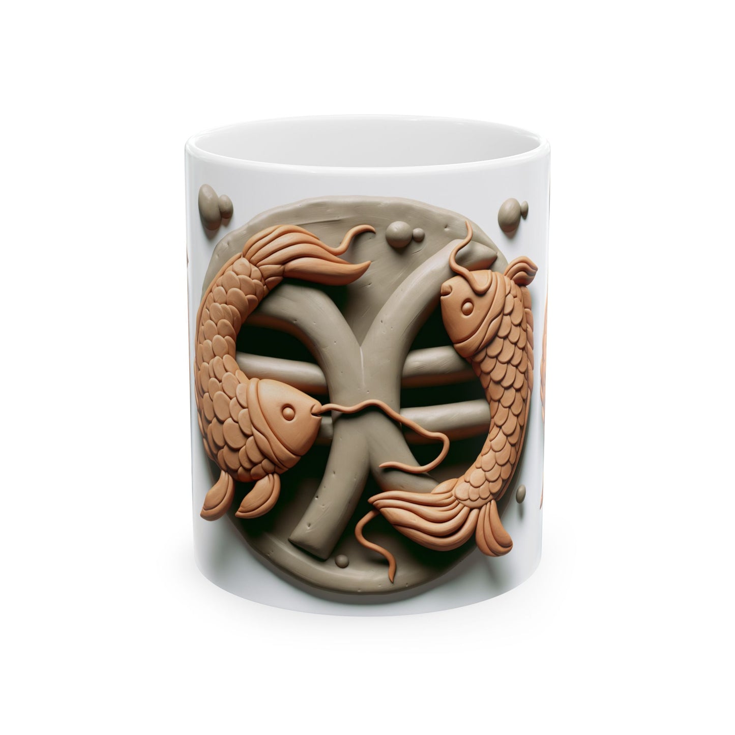 Ceramic Mug, (11oz, 15oz), Ceramic Coffee Mug, Pisces Fish, Zodiac Design