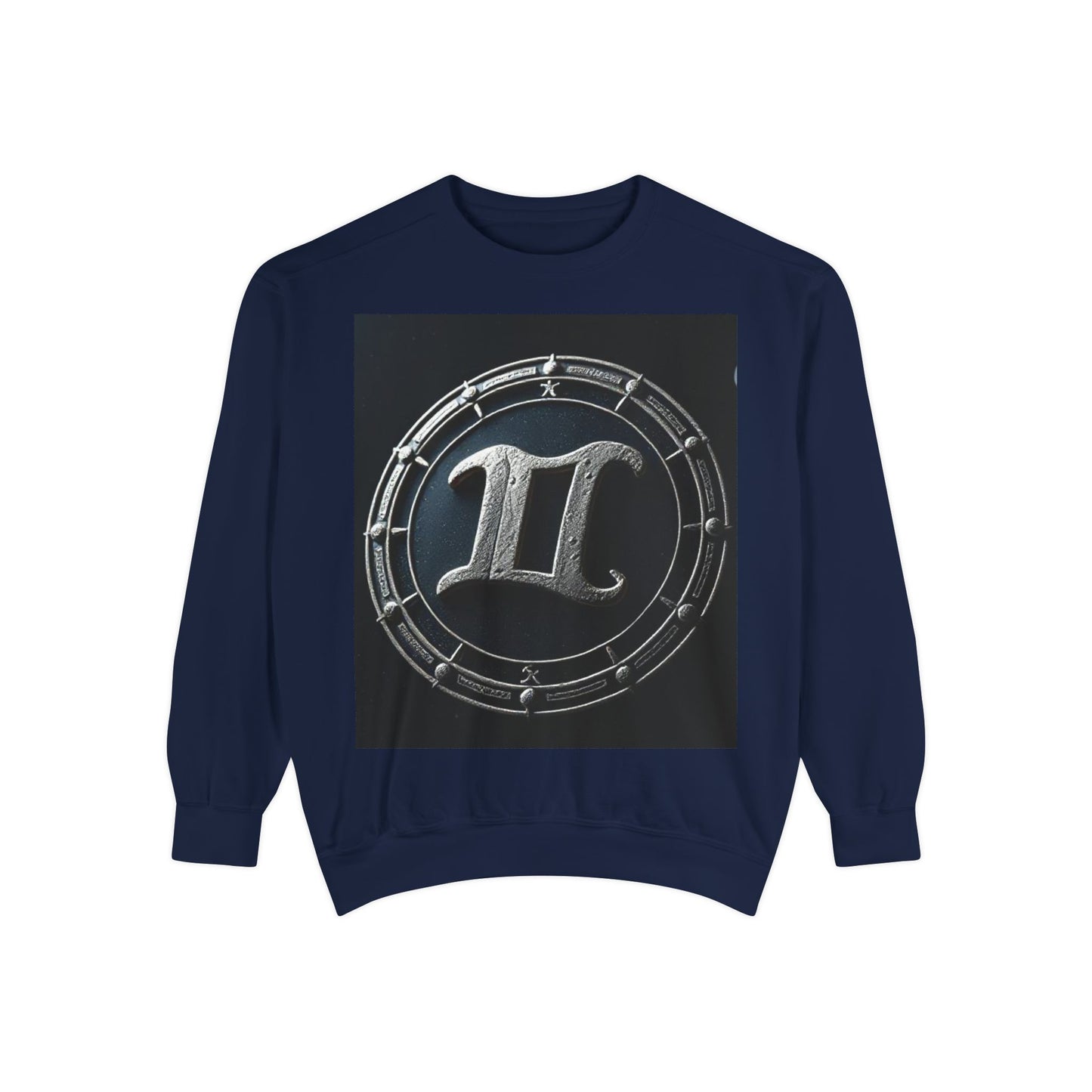 Garment-Dyed Sweatshirt, Unisex, Space Symbol Design v1, Gemini