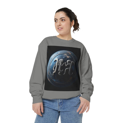 Garment-Dyed Sweatshirt, Unisex, Space Symbol Design, Gemini