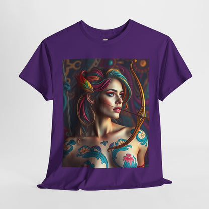 Unisex Heavy Cotton T-Shirt, Sagittarius, Zodiac v1, Sexy Art