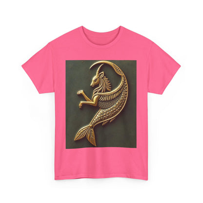 Unisex Heavy Cotton T-Shirt, Capricorn Animal v1, Symbol, Zodiac Design