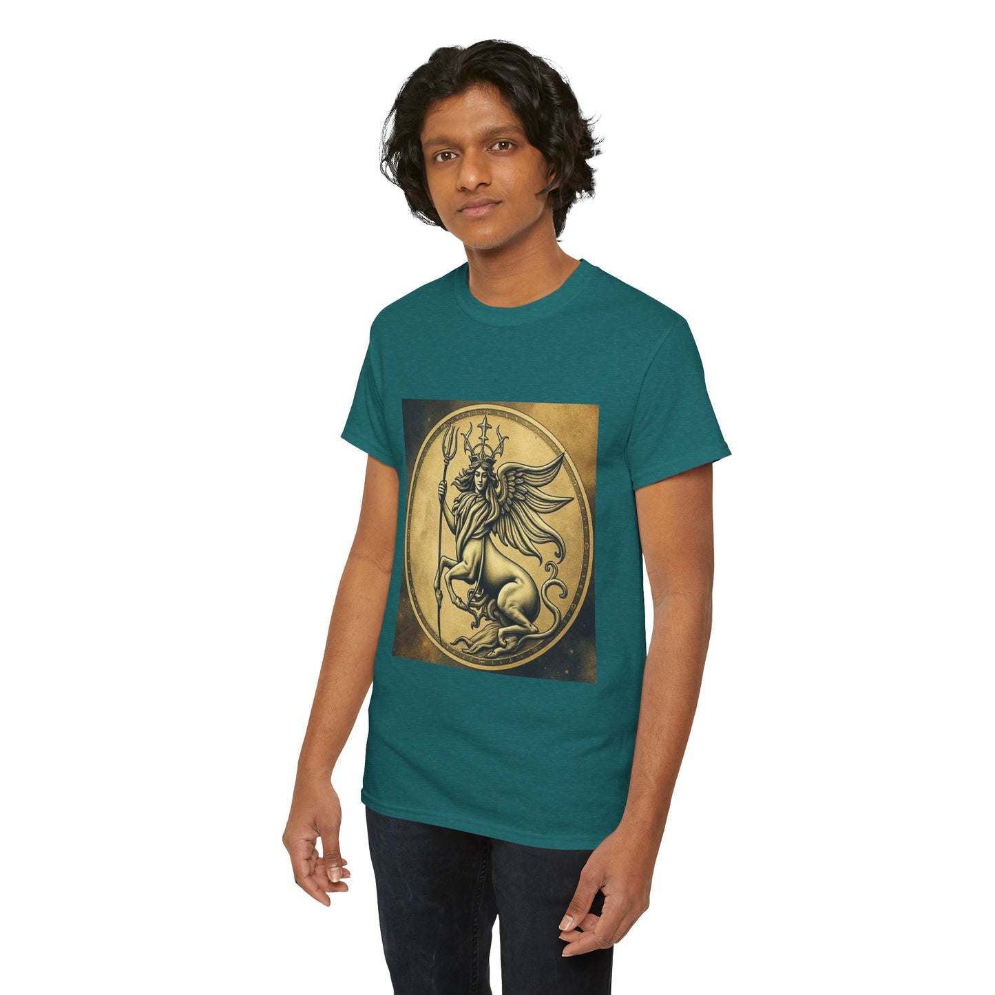 Unisex Heavy Cotton T-Shirt, Angel Animal, Virgo Zodiac Design
