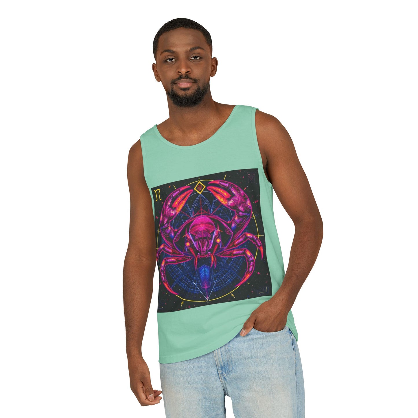 Unisex Garment-Dyed, Tank Top, Cancer, Pop Art, 100% US cotton
