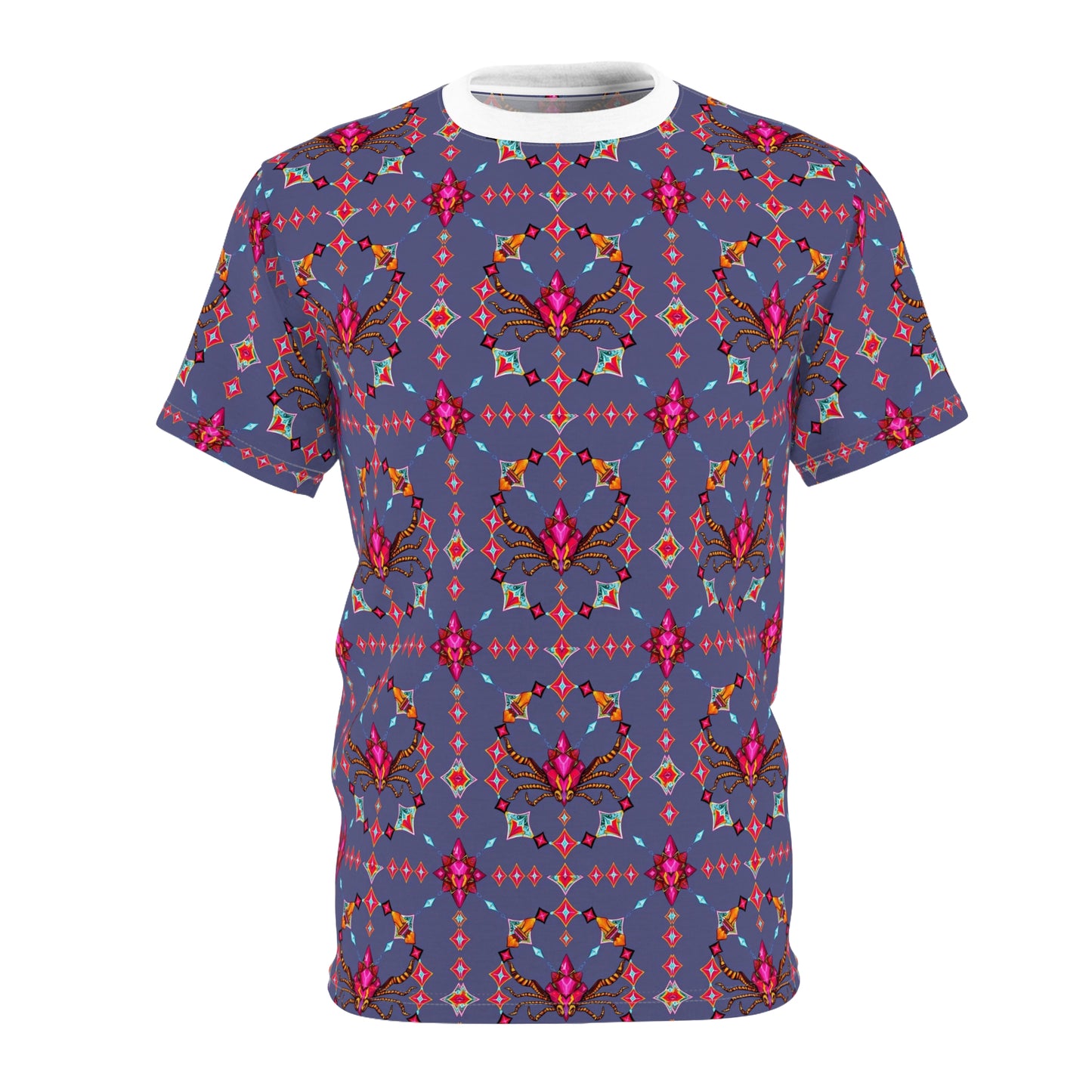 Unisex Cut & Sew T-Shirt, (AOP), Scorpio, Zodiac v2, Jewels Pattern