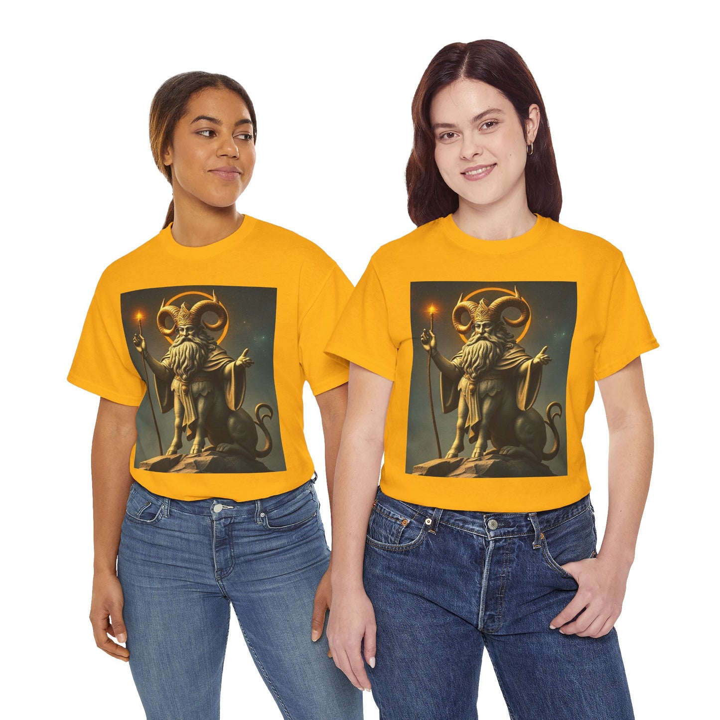 Unisex Heavy Cotton T-Shirt, Taurus God, Zodiac Design