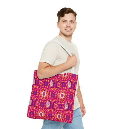 Tote Bag (AOP), Gemini, Zodiac v1, Flower Pattern