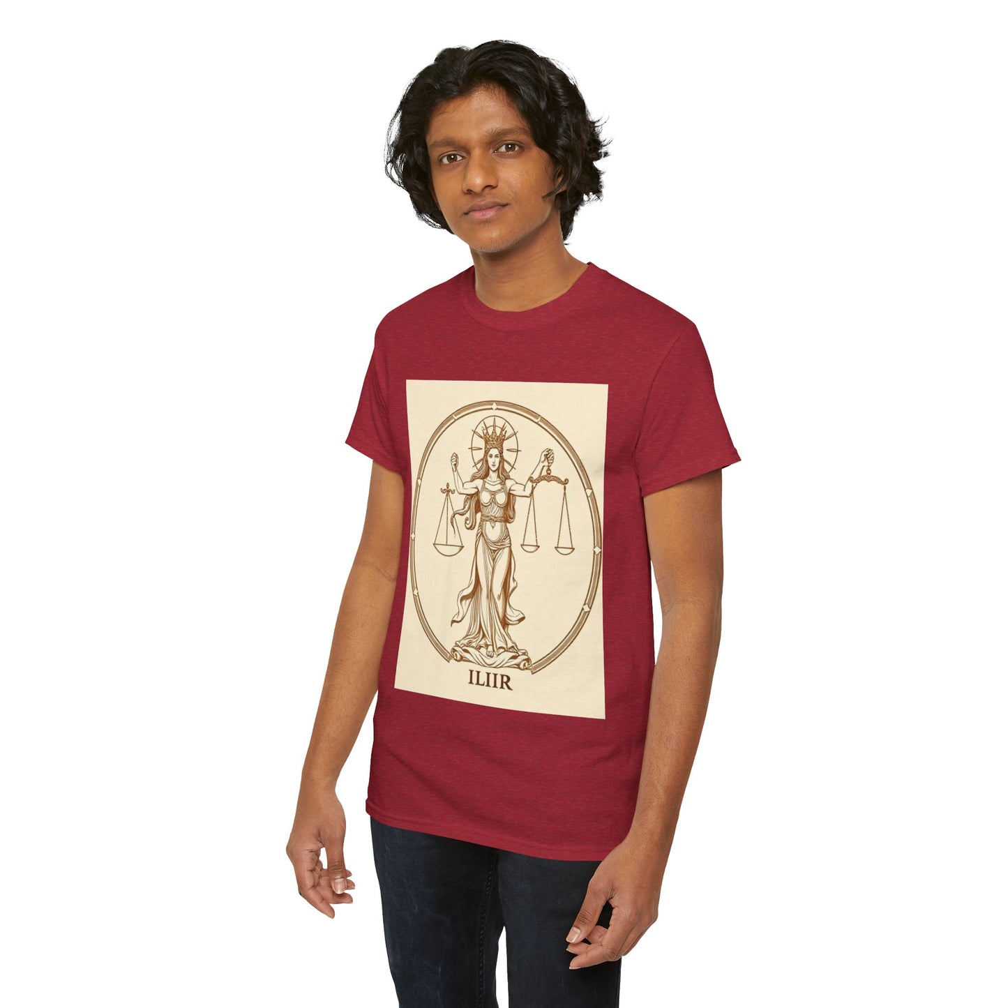 Unisex Heavy Cotton T-Shirt, Libra Goddess v1, Zodiac Design