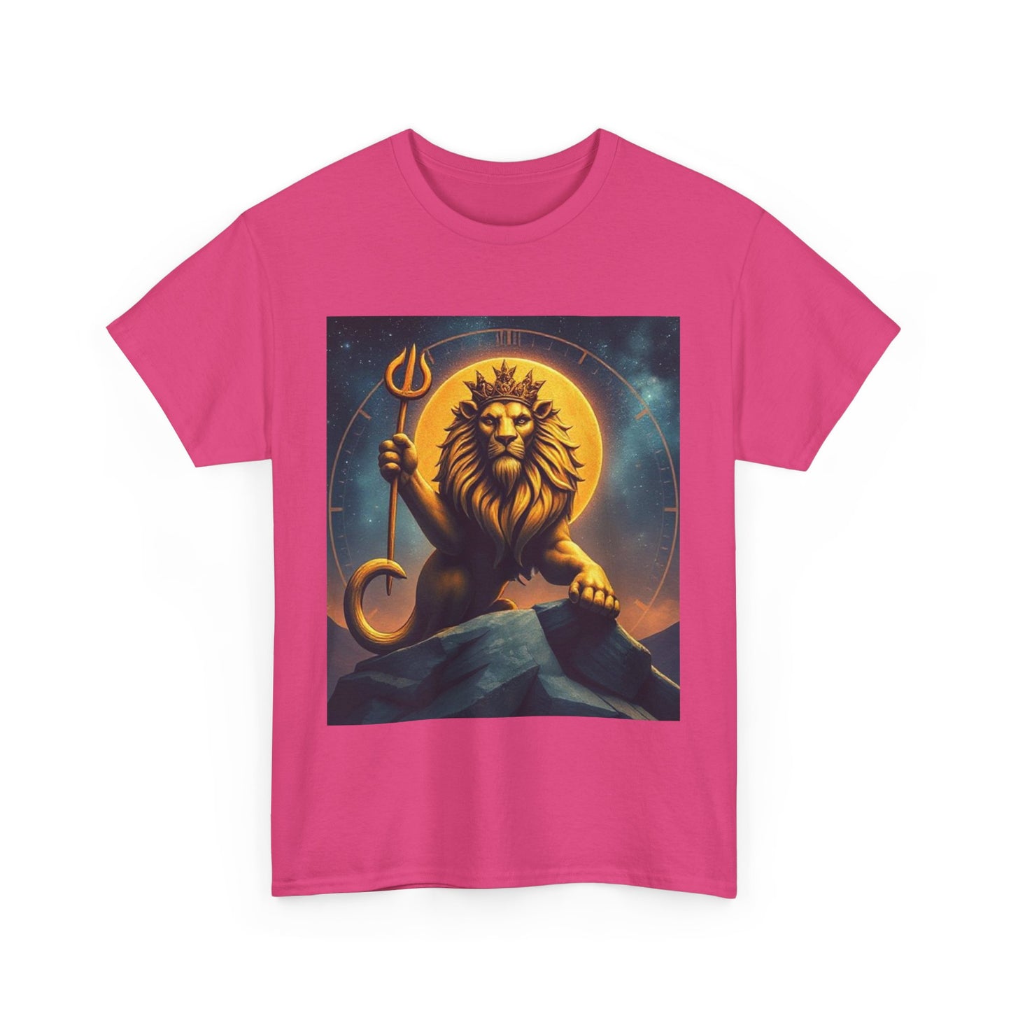 Unisex Heavy Cotton T-Shirt, King of Lion v3, Leo Zodiac Design