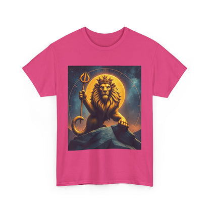Unisex Heavy Cotton T-Shirt, King of Lion v3, Leo Zodiac Design