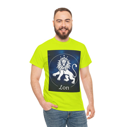 Unisex Heavy Cotton T-Shirt, Space Lion, Leo Zodiac Design