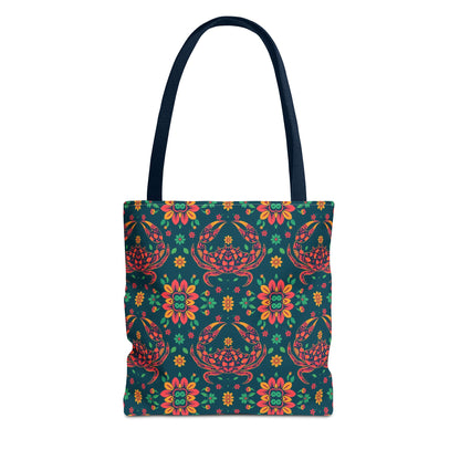Tote Bag (AOP), Cancer, Zodiac v2, Flower Pattern