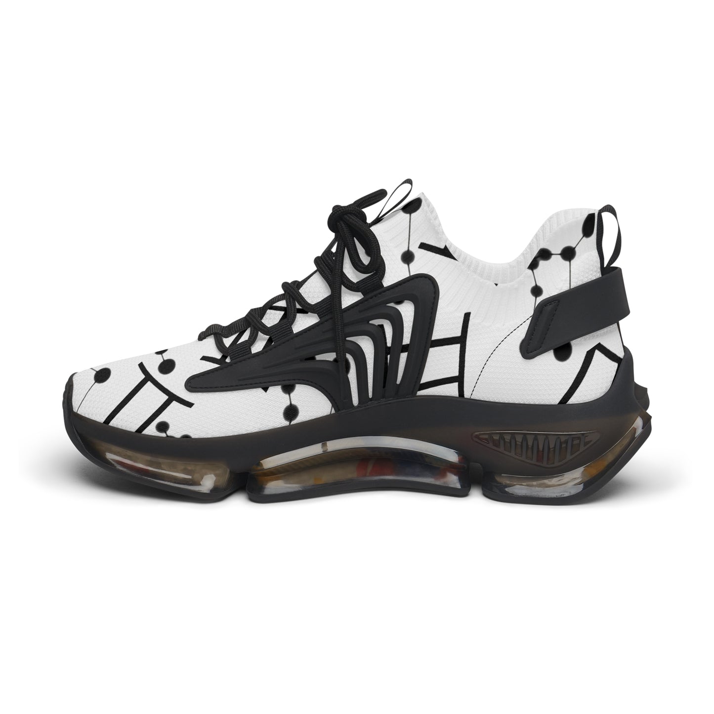 Women's Mesh Sneakers, Constellation & Symbol, Gemini Zodiac Sign, AOP