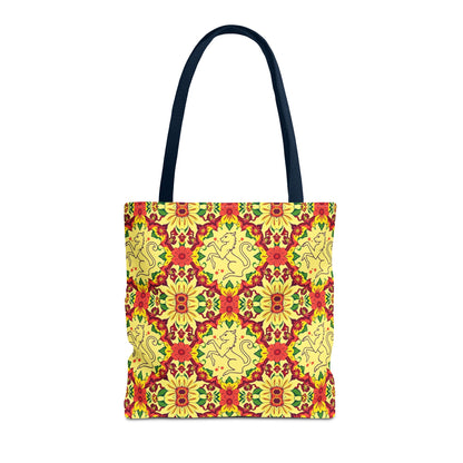 Tote Bag, (AOP), Virgo, Zodiac, Flower Pattern