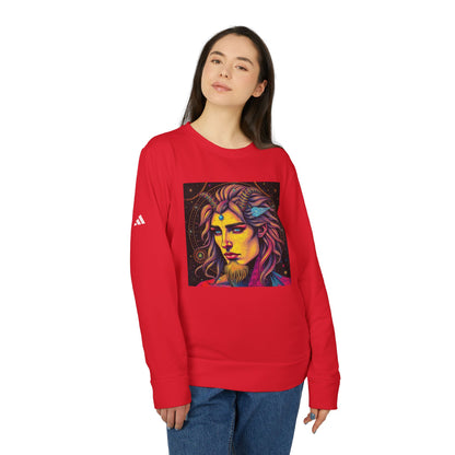 Adidas, Unisex Fleece Crewneck Sweatshirt, Aquarius, Pop Art v1, Zodiac