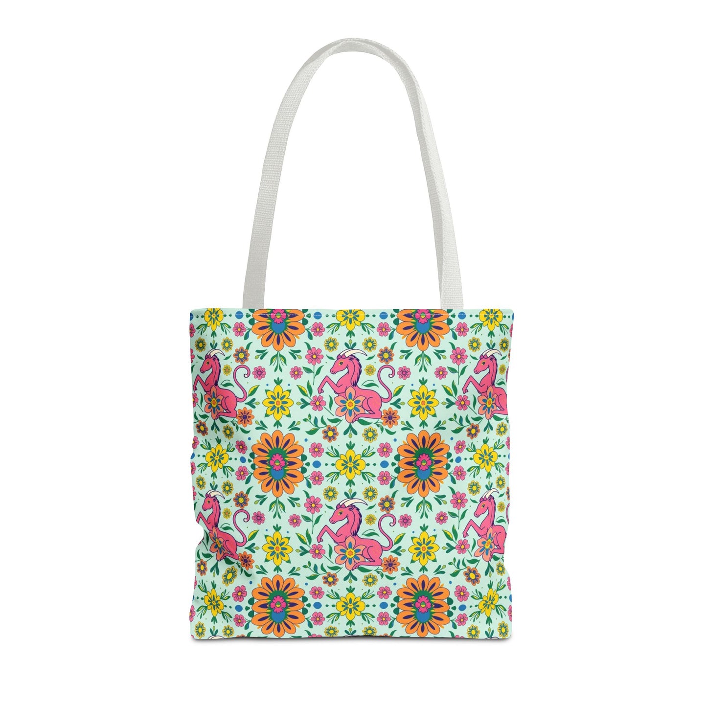 Tote Bag (AOP), Aquarius, Zodiac, Flower Pattern