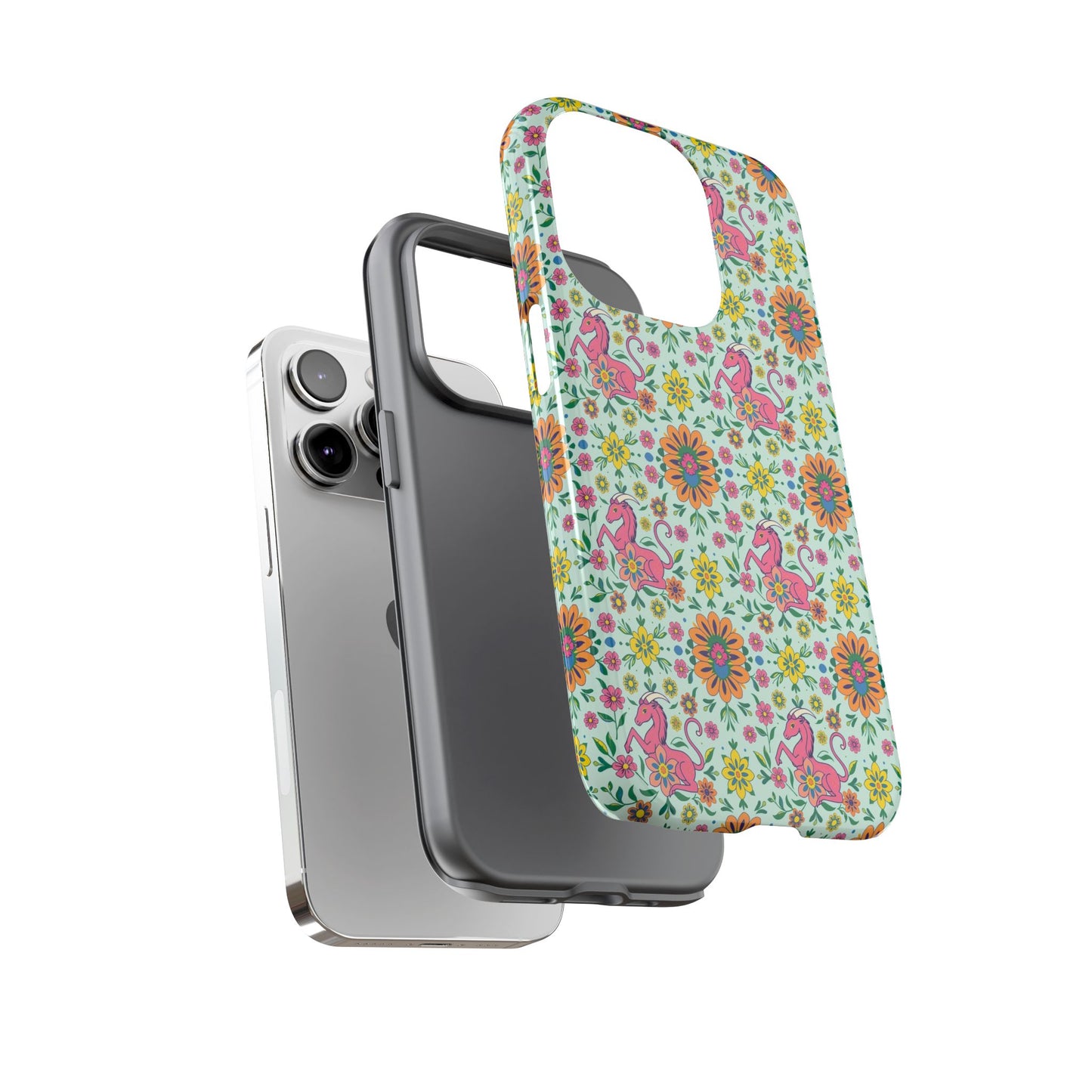 Tough Cases, Aquarius, Zodiac, Flower Pattern