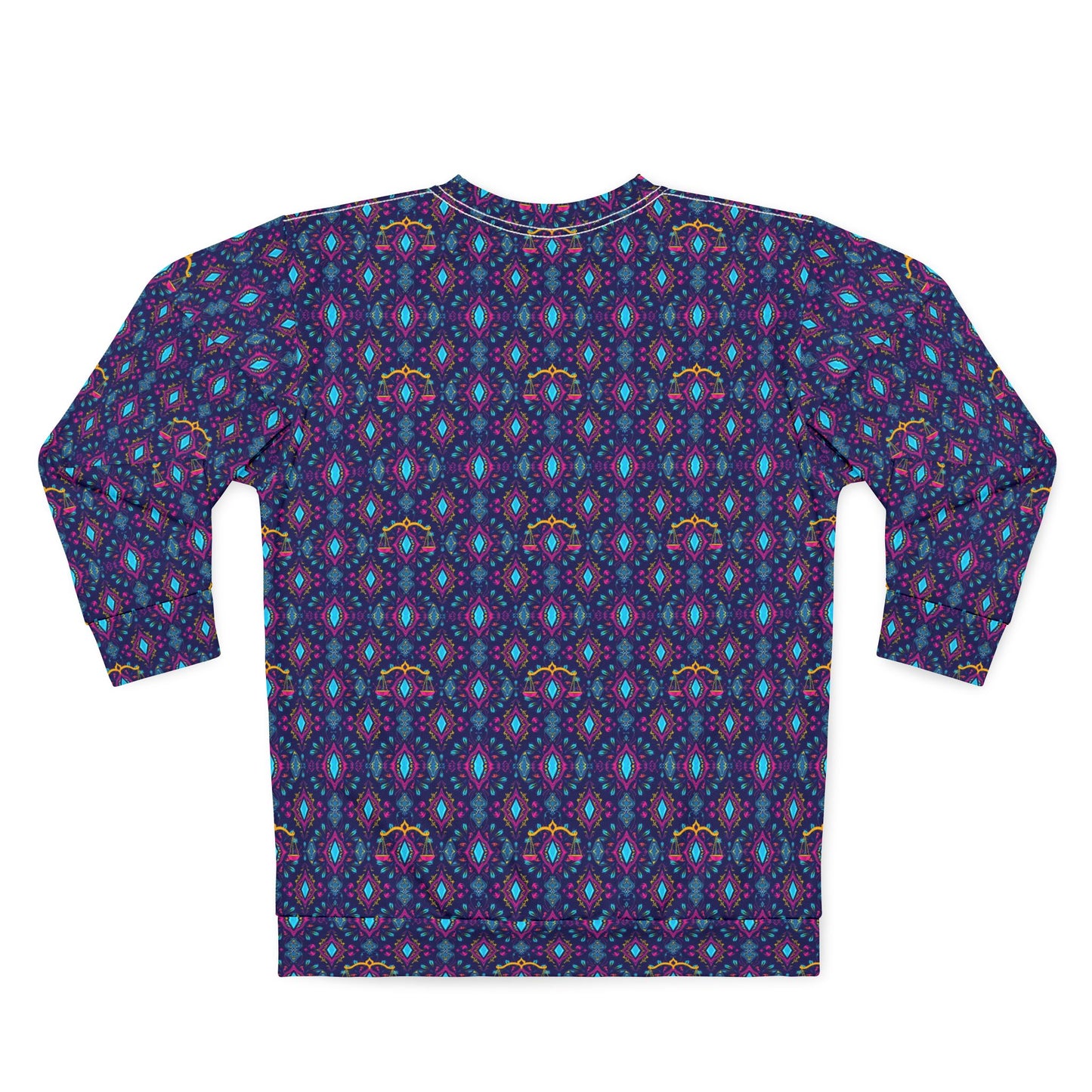 Unisex Sweatshirt (AOP), Libra, Zodiac v2, Jewel Pattern