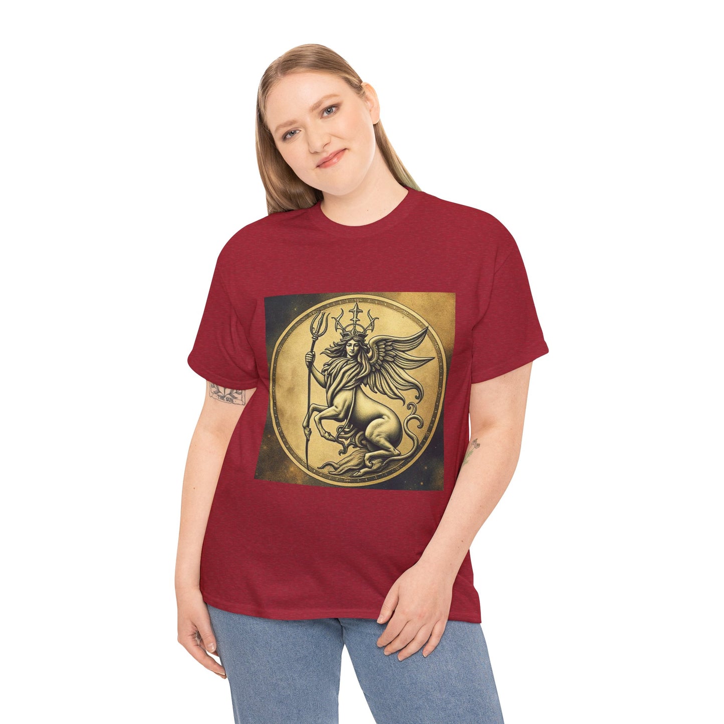 Unisex Heavy Cotton T-Shirt, Angel Animal, Virgo Zodiac Design