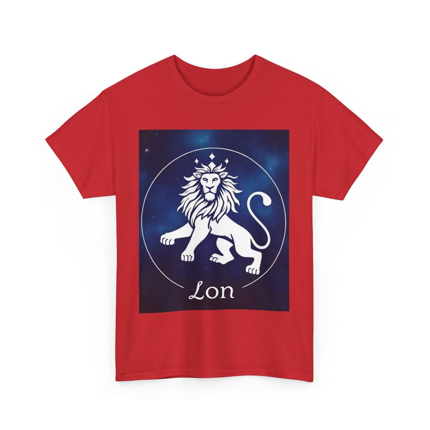 Unisex Heavy Cotton T-Shirt, Space Lion v1, Leo Zodiac Design