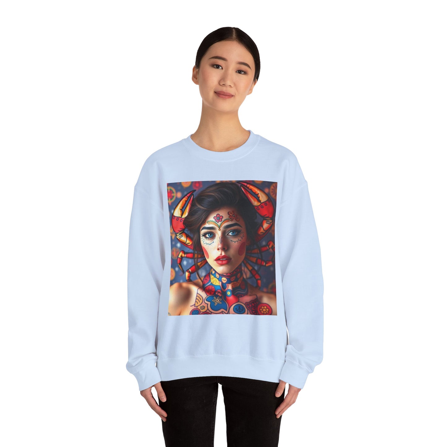 Unisex Heavy Blend™ Crewneck Sweatshirt, Cancer, Zodiac v2, Sexy Pattern