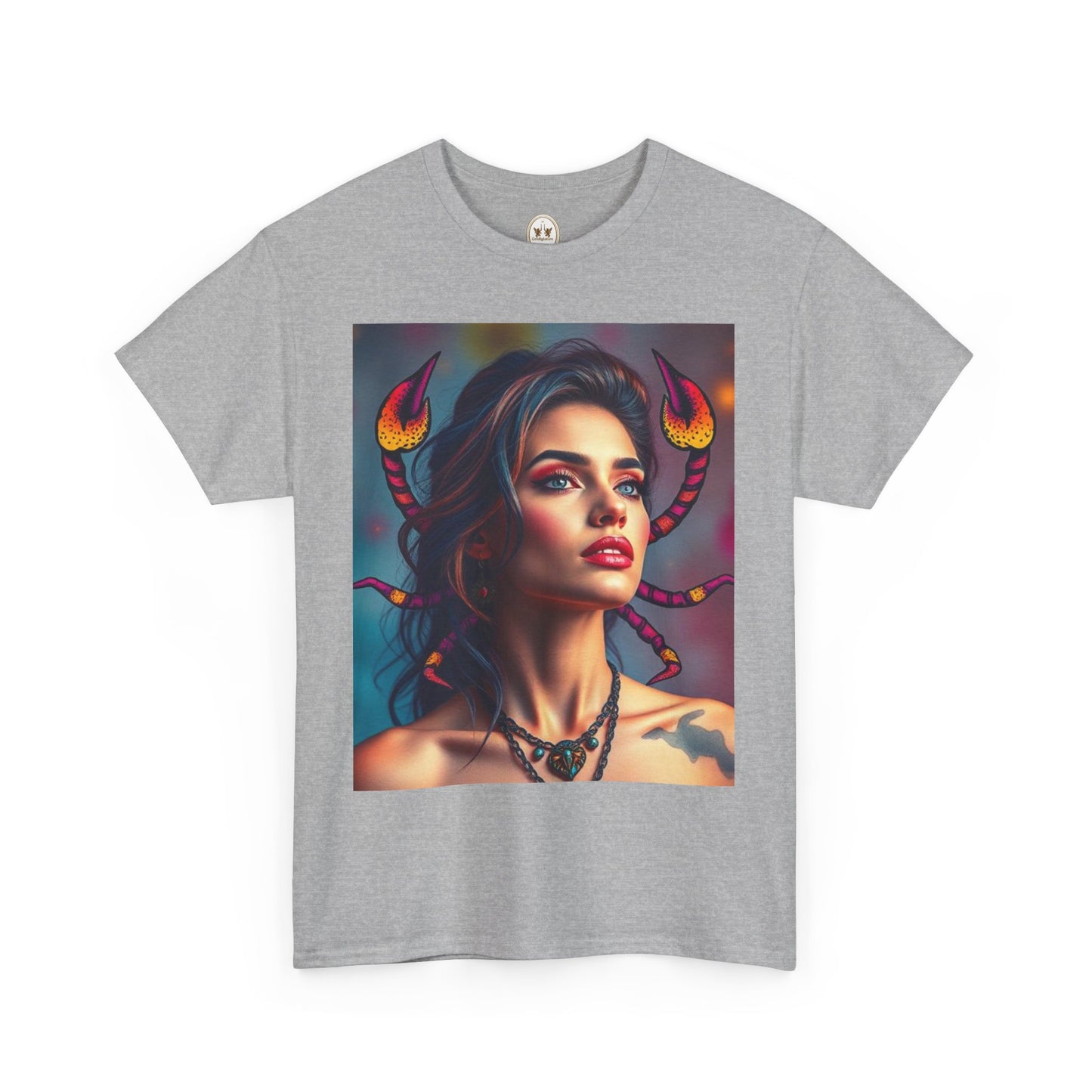 Unisex Heavy Cotton T-Shirt, Scorpio, Zodiac v2, Sexy Art