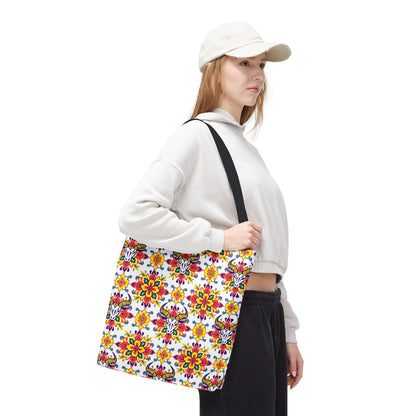 Tote Bag (AOP), Taurus, Zodiac, Flower Pattern