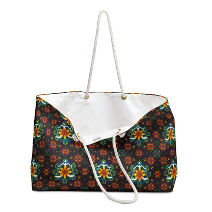 Weekender Bag, Libra, Zodiac v4, Flower Pattern