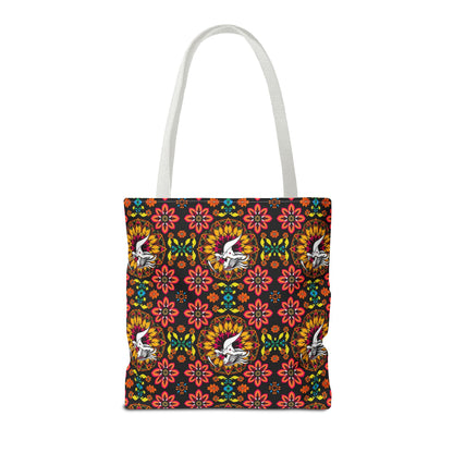 Tote Bag (AOP), Sagittarius, Zodiac v1, Flower Pattern
