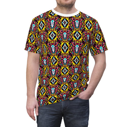 Unisex Cut & Sew T-Shirt, (AOP), Taurus, Zodiac, Jewels Pattern