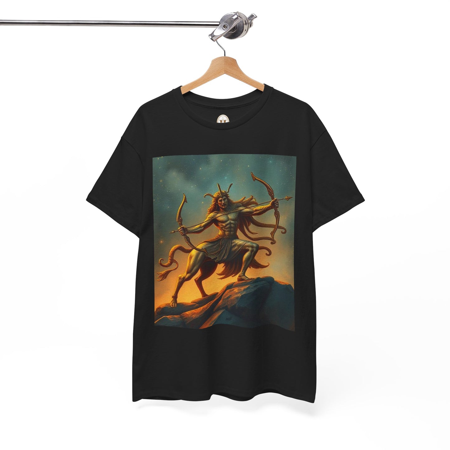 Unisex Heavy Cotton T-Shirt, Arrow Centaur v1, Sagittarius Zodiac Design